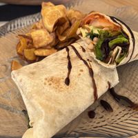 Beans and spinach wrap  at Sabor'art Café in Nazare