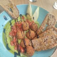 falafel and toast, with avocado was really good at Sabor'art Café in Nazare