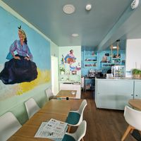 Inside at Sabor'art Café in Nazare