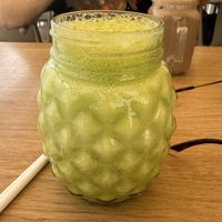 Pineapple spinach mint smoothie  at Sabor'art Café in Nazare