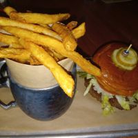 Impossible burger at Bar Louie in South Padre Island