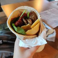 Breakfast wrap at Signals in Saltburn-by-the-sea