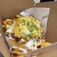 Famous Vegan Parmo Loaded Fries  at Signals in Saltburn-by-the-sea