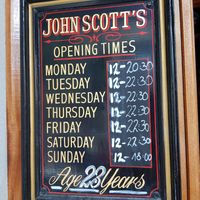 Opening hours at John Scott's in Lund
