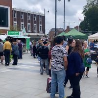 The queue was crazy at No Frickin Chicken in Worcester