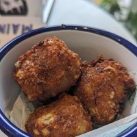 Facon croquettes at No Frickin Chicken in Worcester