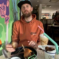 happy customer   at No Frickin Chicken in Worcester