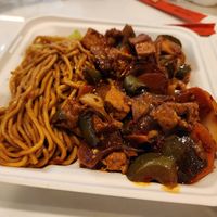 Lo Mein and Spicey Tofu at ATL - Asian Chao - Concourse B in College Park