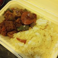 Spicy tofu and steamed rice at ATL - Asian Chao - Concourse B in College Park