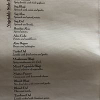 Menu sides at Saffron in Innerleithen