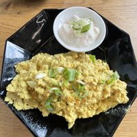 Vegan scrambled eggs  at INTRO in Karlsruhe