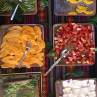 Fresh fruit and avocados at breakfast at Willka Tika Garden Resort in Urubamba