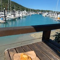 Vegan tandoori vege pastie from bakery.  at Marina Cafe in Whitsundays