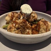 Sweet and spicy cauliflower steak!   at Frida Southwest in Oklahoma City