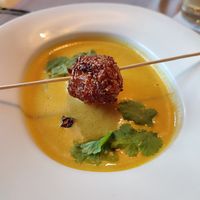 Vegane Karotten Ingwer Suppe at Gasthaus Bürgerstüble in Sankt Peter