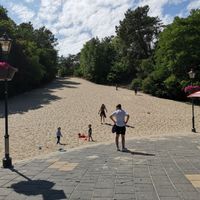 View of the large climbing dune next door at Joop in Schoorl