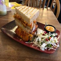 Vegan toasted bread XL with kimchi, cheddar, avocado and spicy mayonaise  at Joop in Schoorl