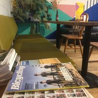 Cosy seatings & literature table  at Joop in Schoorl