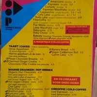 Drinks menu at Joop in Schoorl