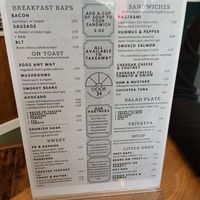 Menu at Door 34 in New Mills