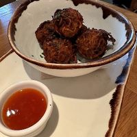 Vegan balls with sweet chili sauce at Margarito in Valencia