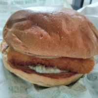 Vish burger. at Vegan Shack - Piccadilly Gardens in Manchester