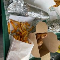 Doner Wrap, chicken Wrap, Vegan Shack Fries and Wings at Vegan Shack - Piccadilly Gardens in Manchester