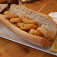 Calamari sandwich at La Pajareria in Madrid