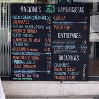 Menu at La Pajareria in Madrid
