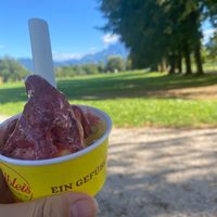 mango and forest fruits at Cafe Übleis in Mondsee