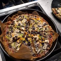 Vegan pizza at 21-10 Fast & Healthy in Bitola