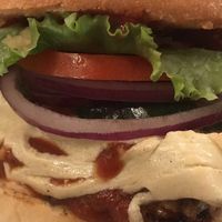 Tempeh bbq with vegan cheese burger at Dick's Kitchen in Portland