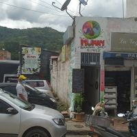 Entrance of the restaurant, it is close to the main square, just walk past Bancolombia at Munay in Villeta