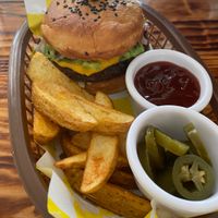 Mood mex burger w papas at Crush in Merida