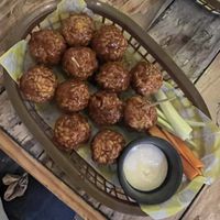 Bbq meatballs  at Crush in Merida