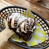 Brownie with ice creamm  at Crush in Merida