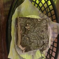 Peanut butter chocolate slice - 90 pesos (no dates, no coconut milk/oil)  at Crush in Merida