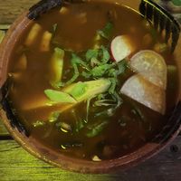 Pozole (delicious)  at Crush in Merida