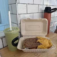 Delicious grilled tofu sandwich & green smoothie   at Cali Press in Bronte