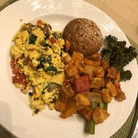Made to order tofu scramble, potatoes & broccolini at Wynn Hotel - The Buffet in Las Vegas
