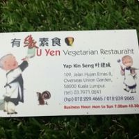 Name cardfront at U Yen Vegetarian in Kuala Lumpur