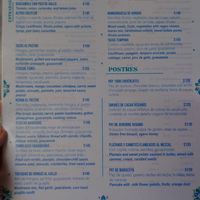 Menu vegano at Xhuba in Playa Zipolite