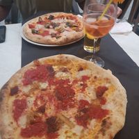 The other pizza is pizza con vegetables at La Terrazza in Valencia