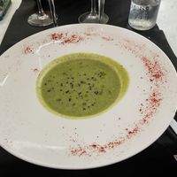 Cream of courgette soup  at La Terrazza in Valencia