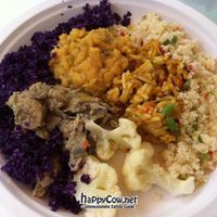 Plate of food. I think it was something like 15EC at The Food of 7 Vegan in Rodney Bay