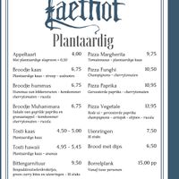 De uitgebreide plantaardige kaart at De Laethof in Eijsden