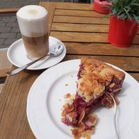 Mandeln Kirsch Kuchen at Deicheck Café in Sankt Peter-ording