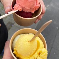 Strawberry-mint/cassis and maracuya/lime-basill  at Schmelzpunkt in Cologne