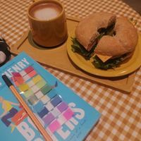 Cheese and ham sandwich this time with a bagel at Vegan Veganing in Seoul