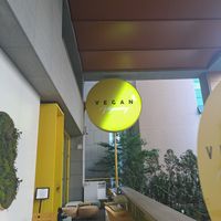 Some outdoor seating, too at Vegan Veganing in Seoul